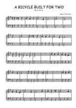 Téléchargez l'arrangement pour piano de la partition de daisy-bell-a-bicycle-built-for-two en PDF